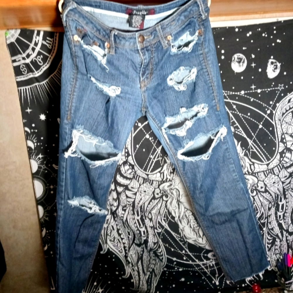 Blue skinny jeans
